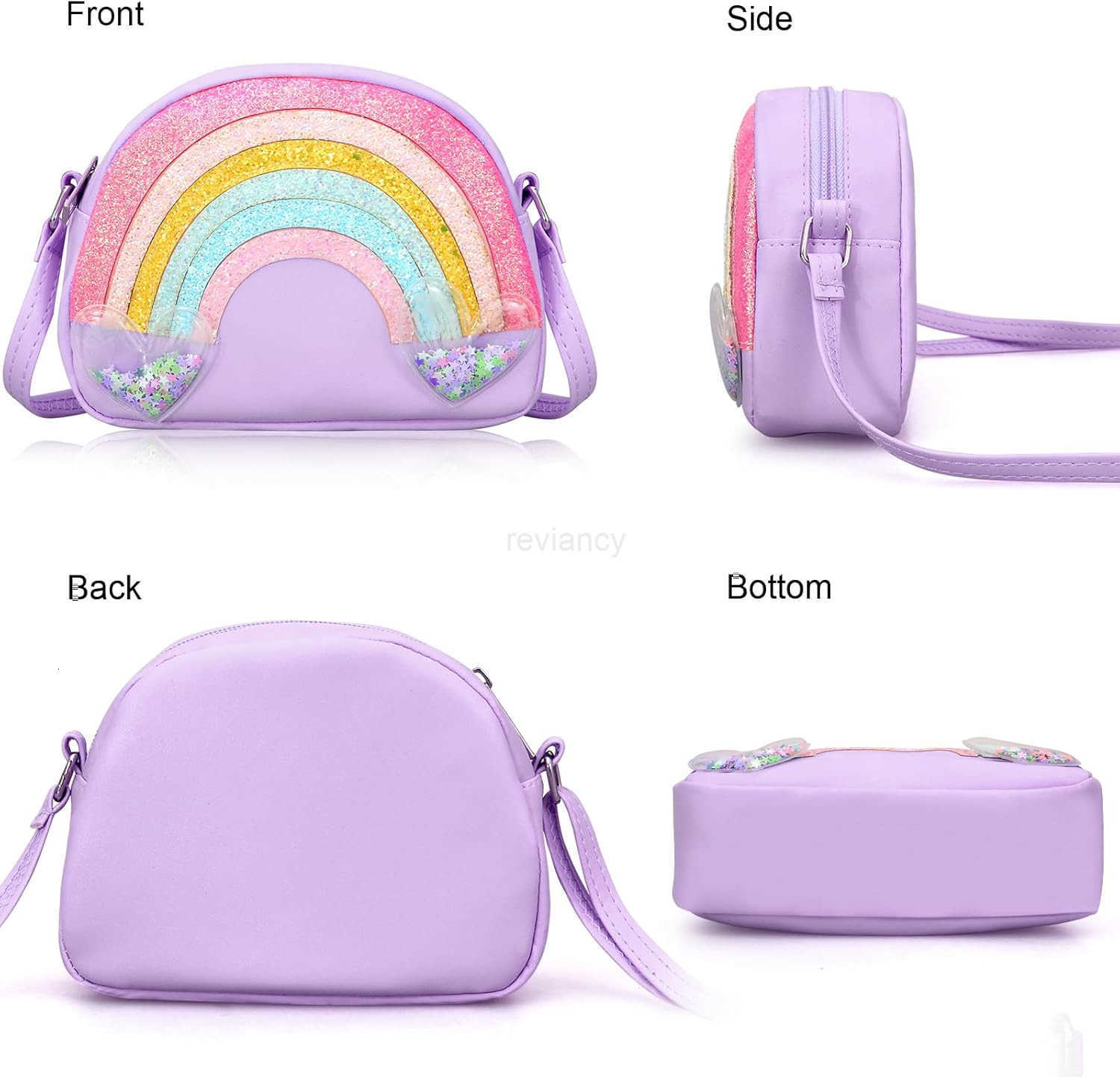 Cute Girls Crossbody Bag Rainbow Crossbody Bag for Little Girls Toddler Kids Small Wallet Crossbody Purse Shoulder Bags Handbag Cross Body Bag PurpleW