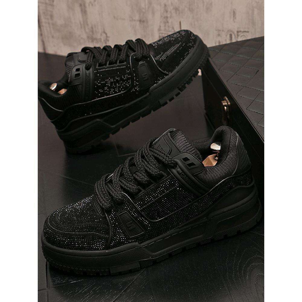 Brand Rhinestone Personality Casual Shoes 2024 New Trendy Sneakers Fashionable Versatile Men's Loafers