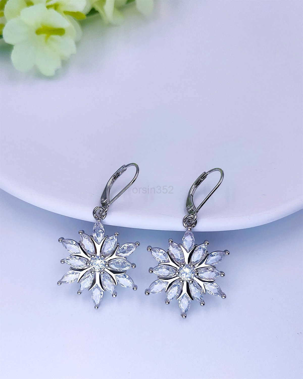 Earrings 925 Sterling Silver Leverback Dangle Earrings Jewelry Gifts for WomenW250911