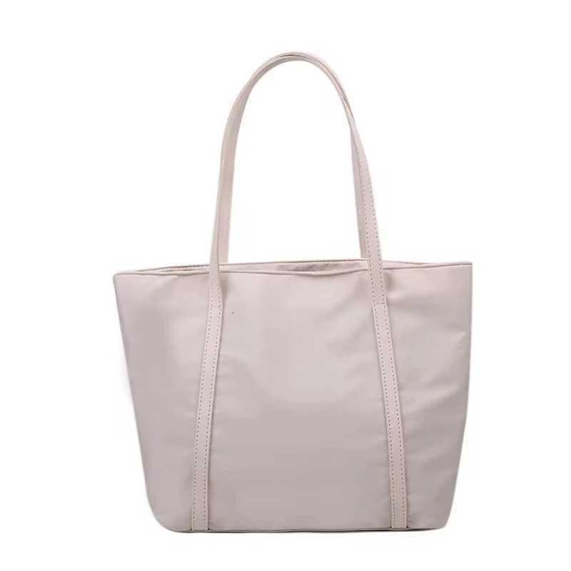 Simple Solid Color Shoulder Bag Handbag Oxford Tophandle Totes Female Large Capacity Shopping Street Zipper Bags for Women W250911