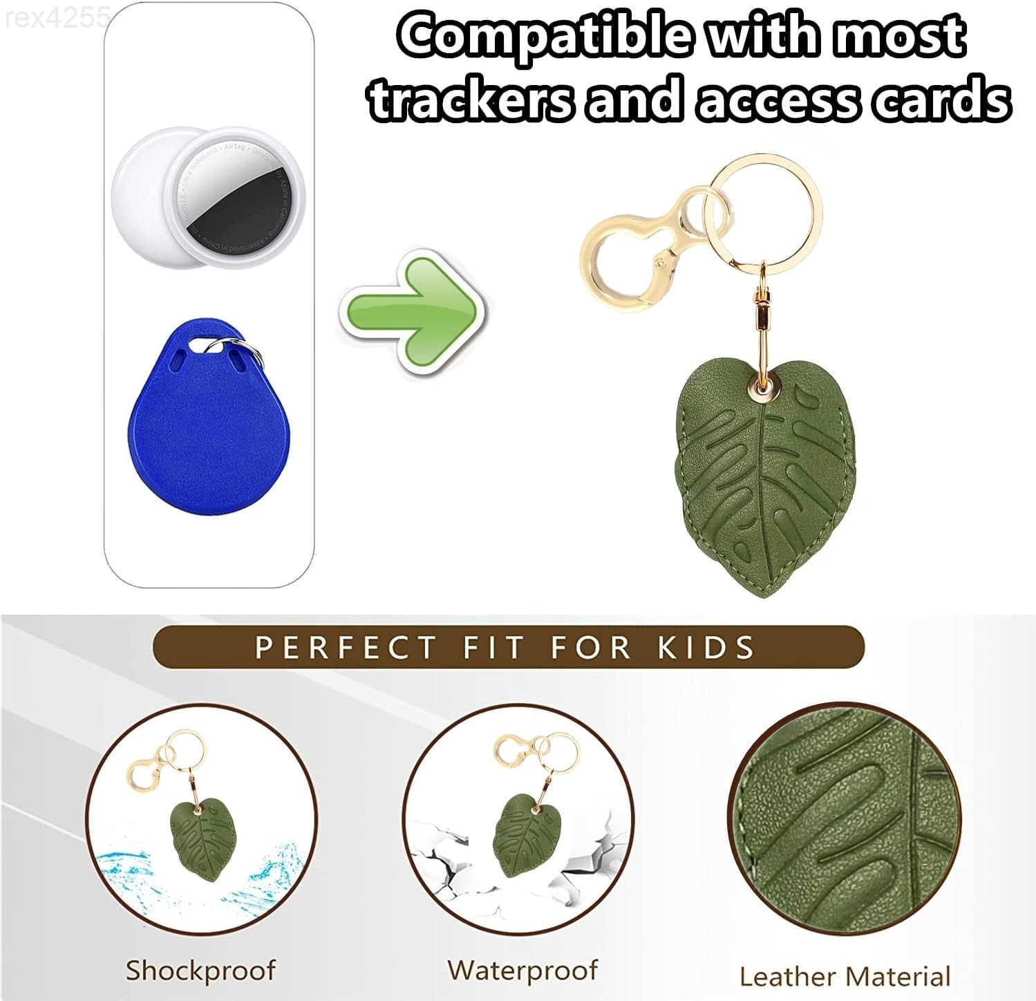 Leather Keychain Holder Case Compatible with AirTagCute air tag Cover with Keychain RingGPS Tracker Case for KeysW250911