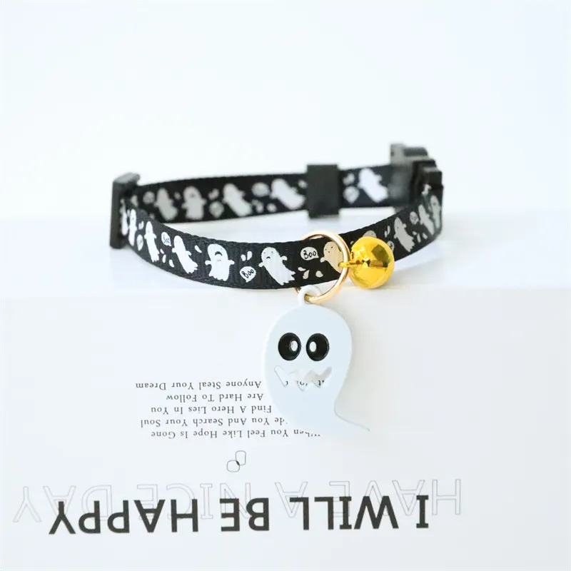 Adjustable Halloween Pet Collars Dog Necklace Kitten Puppy Pendant Pet Products Cat Accessories Halloween Decoration