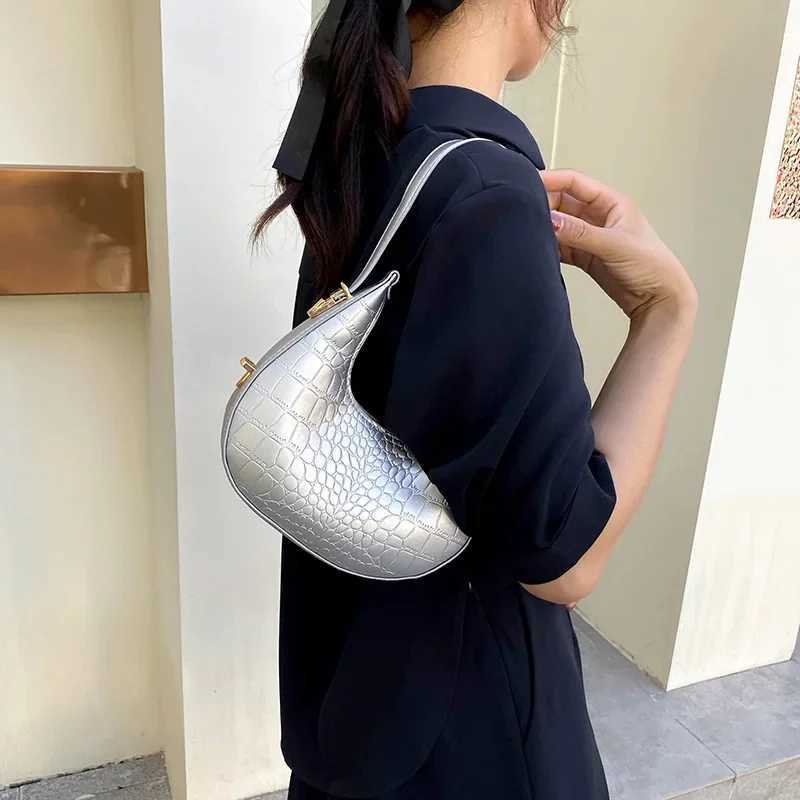 Fashion Alligator Pattern Shoulder Bags for Women Small Handle Underarm Bag Clutch Luxury Pu Leather Female Handbag with Purse W250911