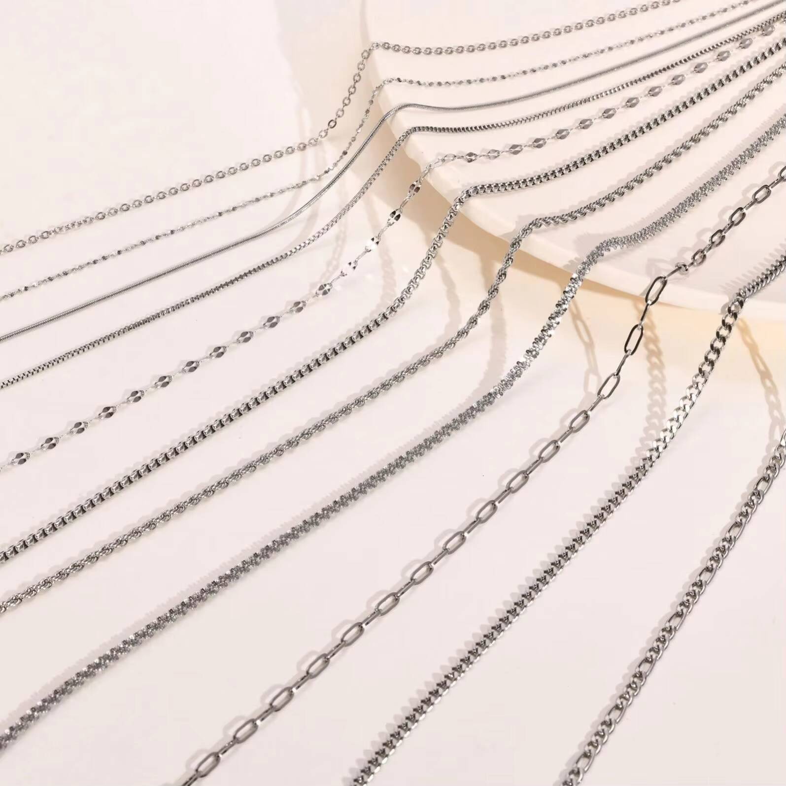 Non Tarnish Fashion Jewelry Stainless Steel Cuban Link Chain 18k Gold Plated Rope Snake Chain Necklace for Man Women