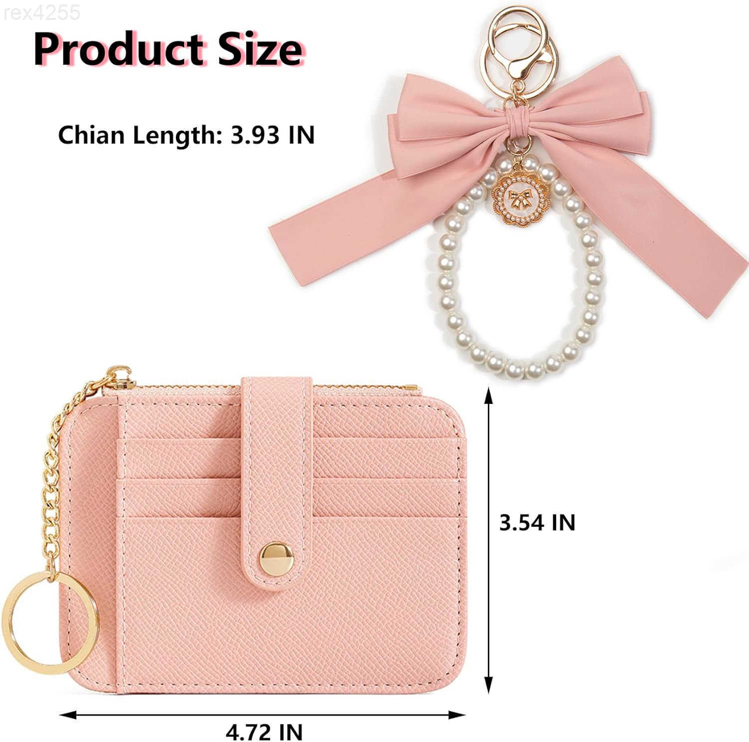 2pcs Bow Keychain Cute Keychain Wristlet Keychain Ribbon Keychain Pearl Bag Charm for Purse Handbags BackpackW250911