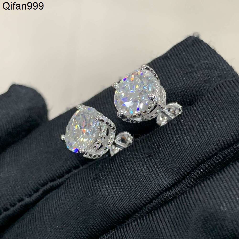 Cadermay 9Mm 3Ct Diamond Earrings 4 Prons Screw Push Back Synthesis Moissanite Solitaire Stud With GRA Certificate