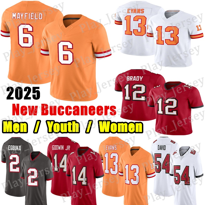 #6 Baker Mayfield Football Jersey #7 Bucky Irving Mike Evans Tom Brady Chris Godwin Jr Lavonte David Vita Vea Otton Calijah Kancey Rob Gronkowski Emeka Egbuka jerseys