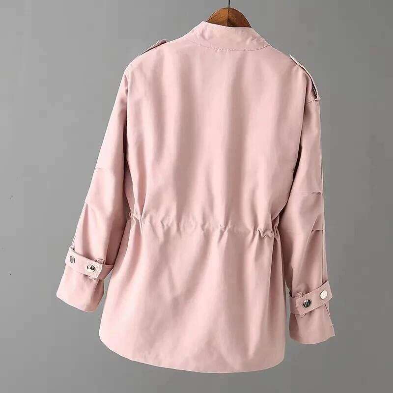 Spring Autumn Jacket Top 2025 New Loose Oversize Windbreaker Mid-Length Outwear Women All-Match Trench Coat