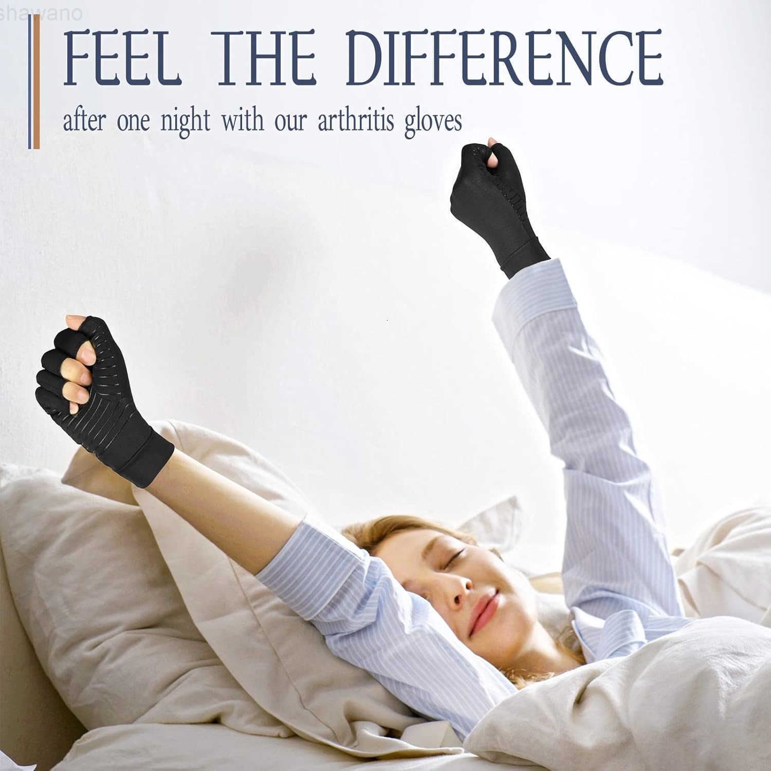 Copper Arthritis Compression Gloves Women Men Relieve Hand Pain Swelling and Carpal Tunnel Fingerless for Typing Support for Joints MediumW250911