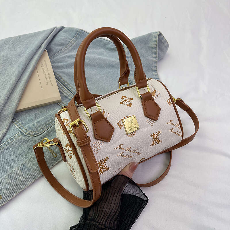 Designer Bag Women Crossbody Bags Cylinder Small Bags for Women 2025 New Printed Boston Bag Shoulder Bag Crossbody