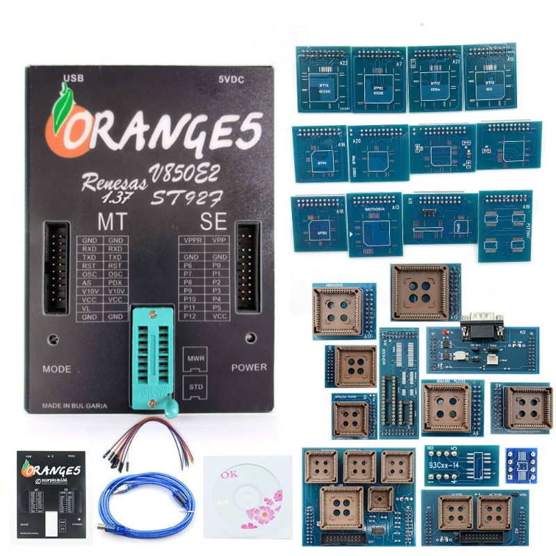 Orange5 V1.37 ECU Programer New Version 1.38 Orange 5 Full Set Adapter Car