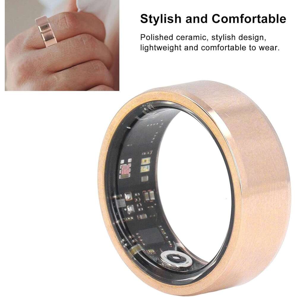 Yunir Smart Health Tracker, Fiess Tracker Ring Monitoring Sleep Quality and Heart Rate, Waterproof Wearable Healthy Data Recorder with APP