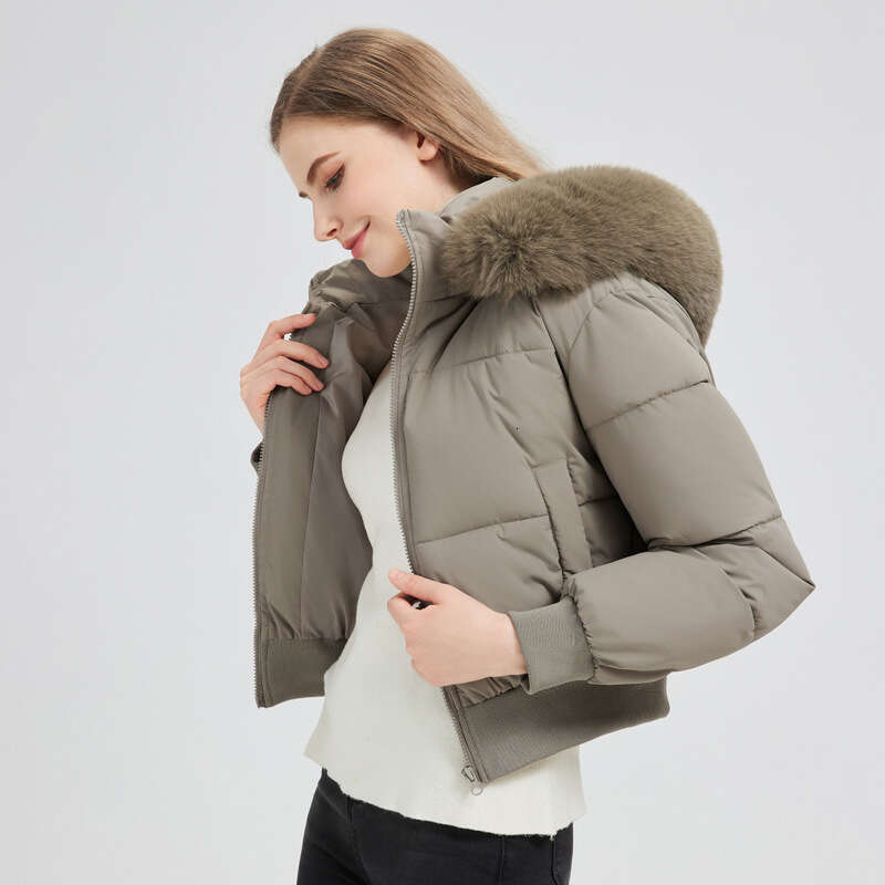 Winter Style Fur Collar Casual Versatile Jacket for Women, Short Warm Cotton Coat, New Hooded Outerwear