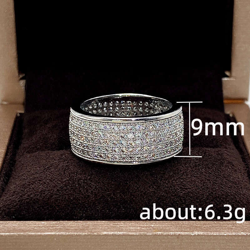 Cao Shi Hot-Selling Five-Row Diamond Ring Fashionable Unisex Jewelry
