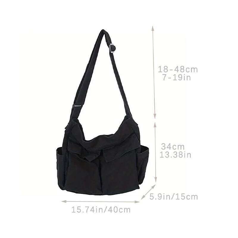 Stylish Sling Bag Canvas Messenger Perfect For Casual Travel Everyday Use Multi Pocket Shoulder Bag