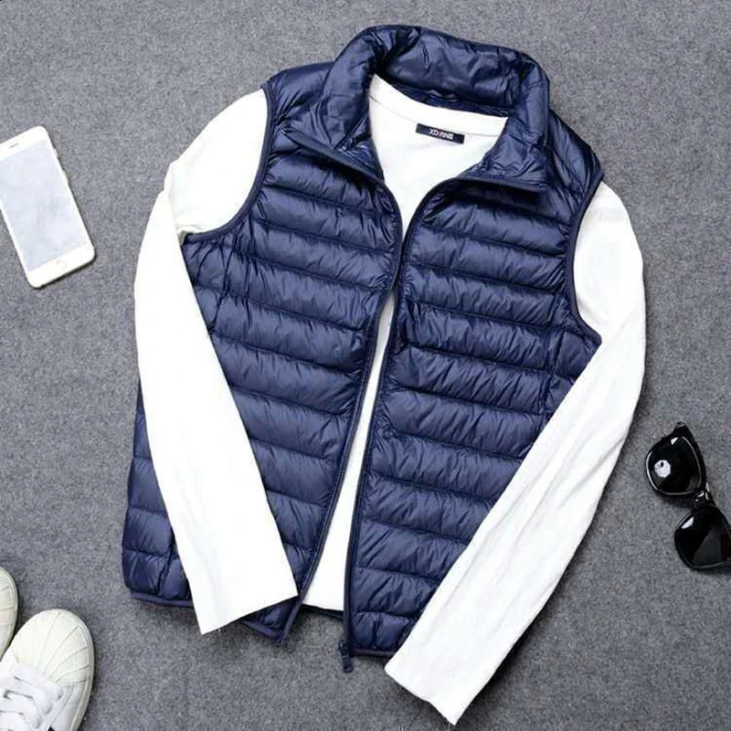 Sleeveless Mens Ultralight Down Tank Top Slim Fit Jacket Fashion Lightweight Windproof Warm Portable 250911