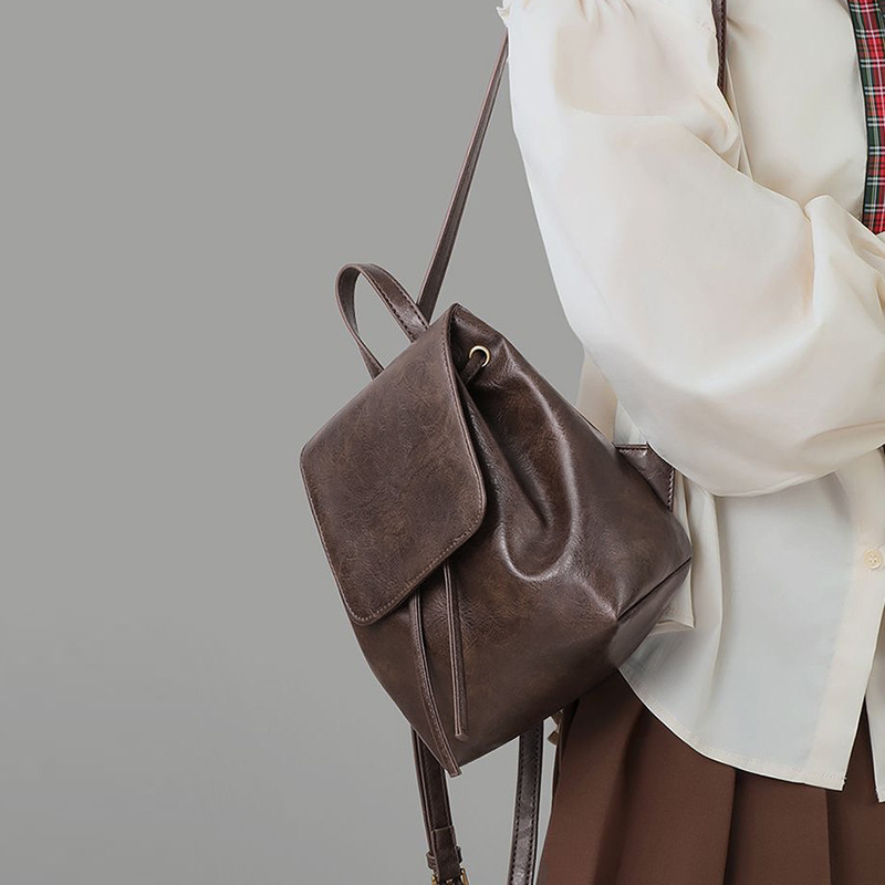 TB BHULAMTE Designer Bag Xiaohongshu Same Style University Style Backpack 2025 New Backpack High End Leather Backpack Women's Small Backpack