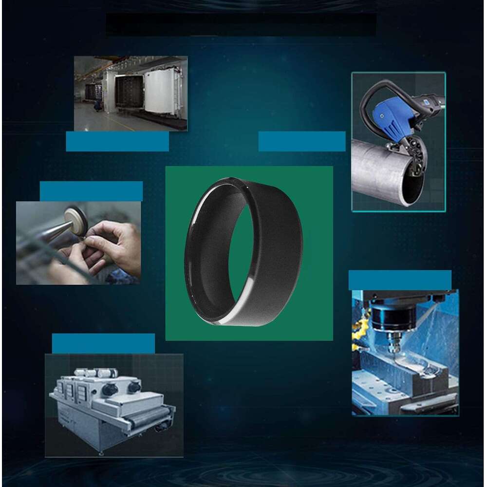 RFID Rewritable Dual Frequency In One ID T5577&IC CUID Black Ceramics Smart Finger Ring Wear for Men or Women