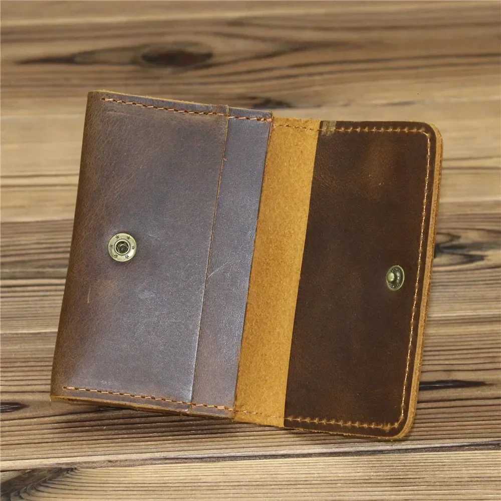 Vintage Card Holder Men Genuine Leather Credit Card Holder Small Wallet Money Bag Mini Carteira Masculina Tarjetero Hombre W250911