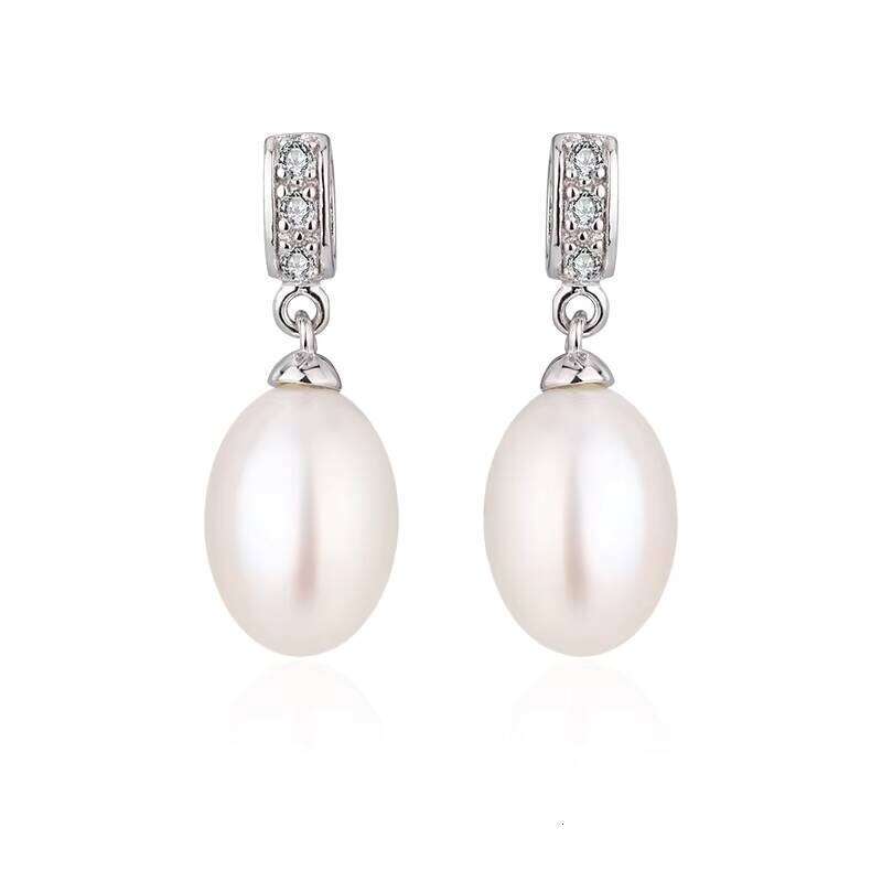 KAMMY 8-8.5mm Freshwater Pearl Fashion Designer Sier Moissanite Vintage Drop Earrings for Women