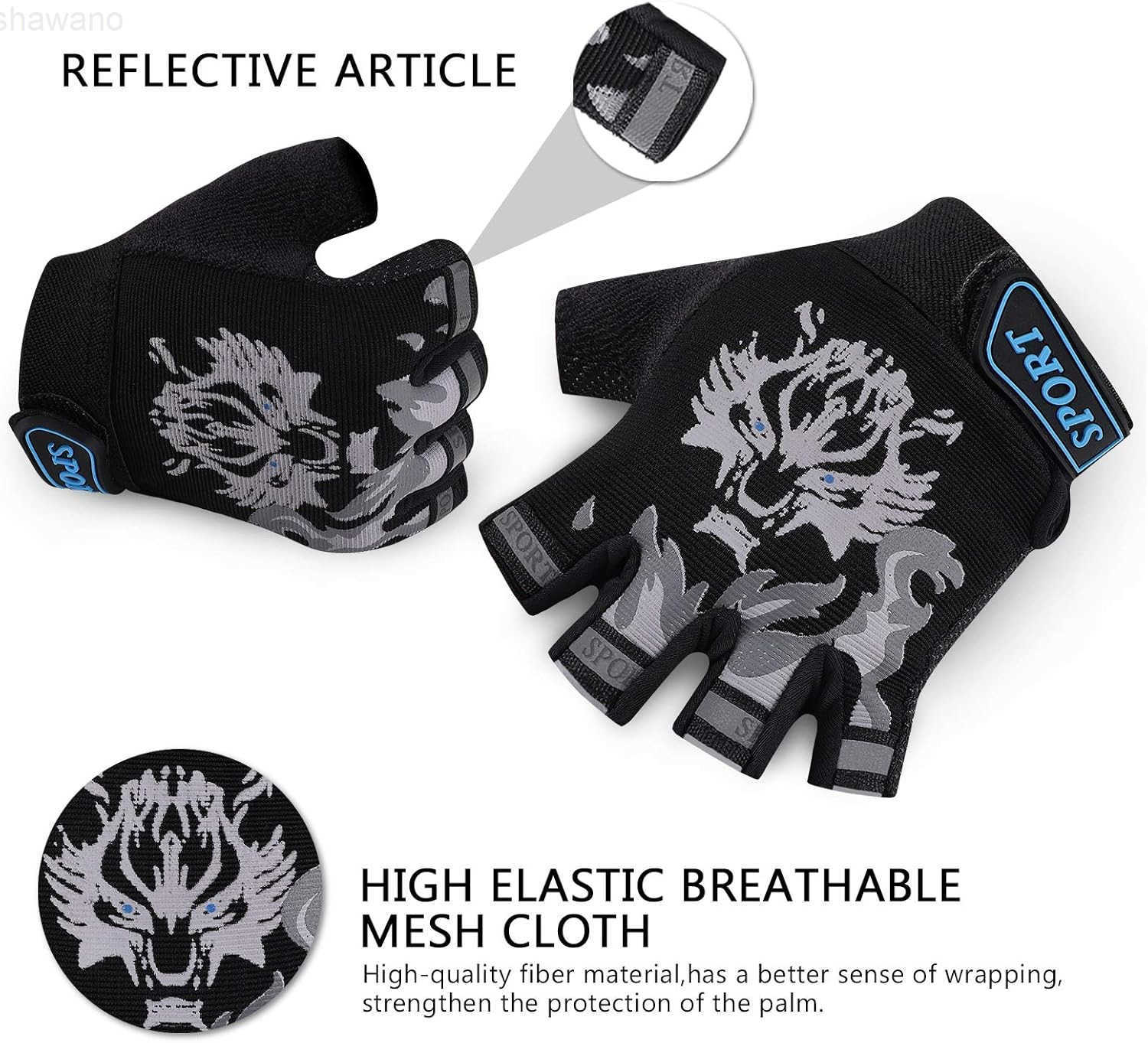 Fishing Gloves Kids Sport Cycling Gloves for Cycling Camping Fishing Outdoor SportsW250911