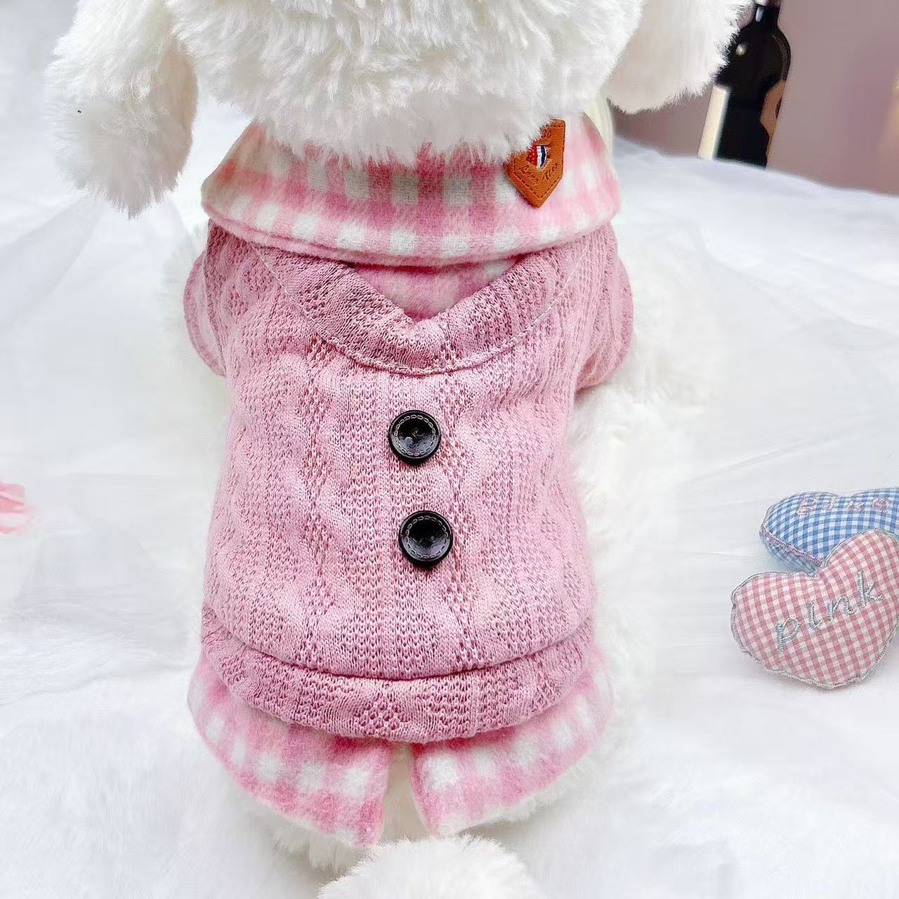 T1189 Winter dog clothes college style couple clothes Teddy Bichon Yorkshire Terrier small dog warm thick pet sweater