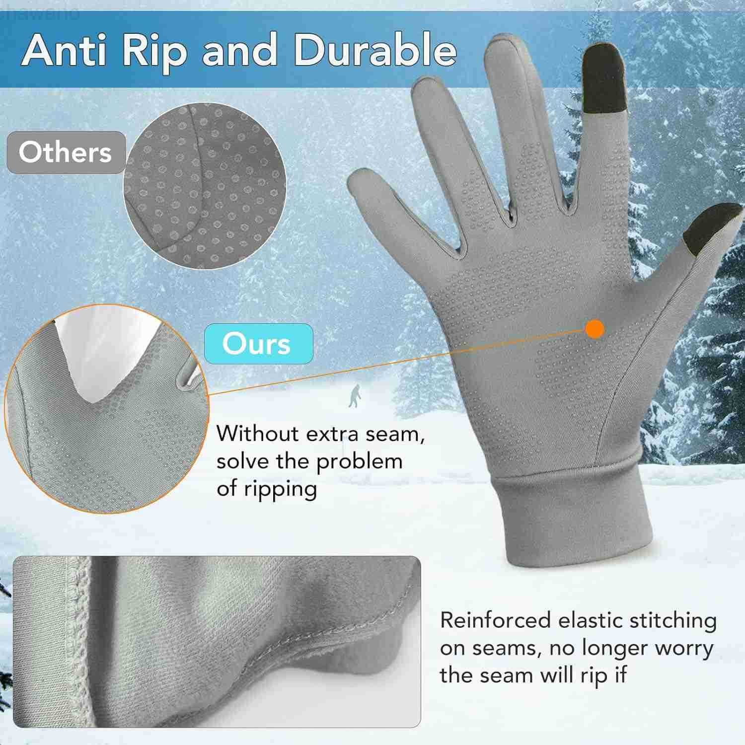 Lightweight Running Gloves Touch Screen AntiSlip Warm Gloves Liners for Cycling Biking Sporting Driving for Men WomenW250910