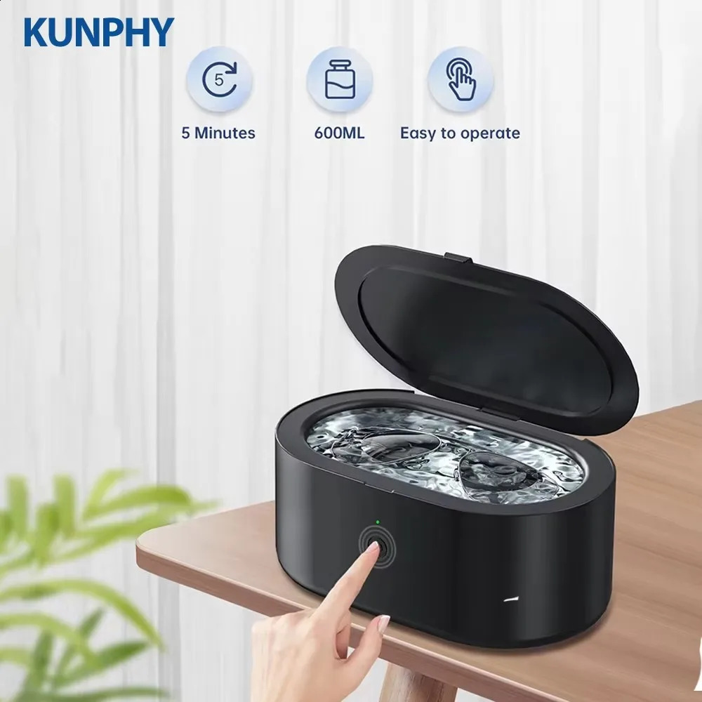 KUNPHY 600ml Ultrasonic Cleaner Wave Cleaning Jewellery Polishing Machine For Glasses Watches Razors Denture Ultrasound Sonic 250910
