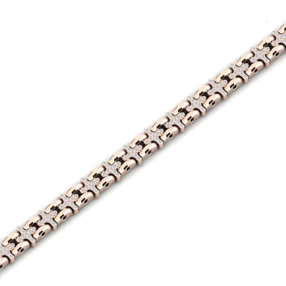 Sterling Sier Minimalist Round Moissanite Dia Men Women Latest Fancy Classic Bracelet for All Ocn