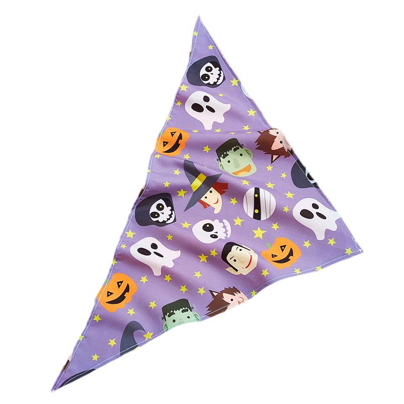 Halloween themed Purple Dog Costume Pet Bib Spooky Pet Bib