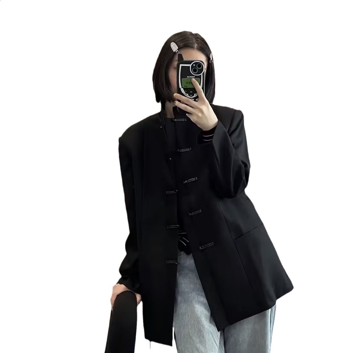 New Chinese Style Stand Collar Blazer Mens National Trend Casual Autumn Winter Zhongshan Suit Student Highend National Style Class Uniform