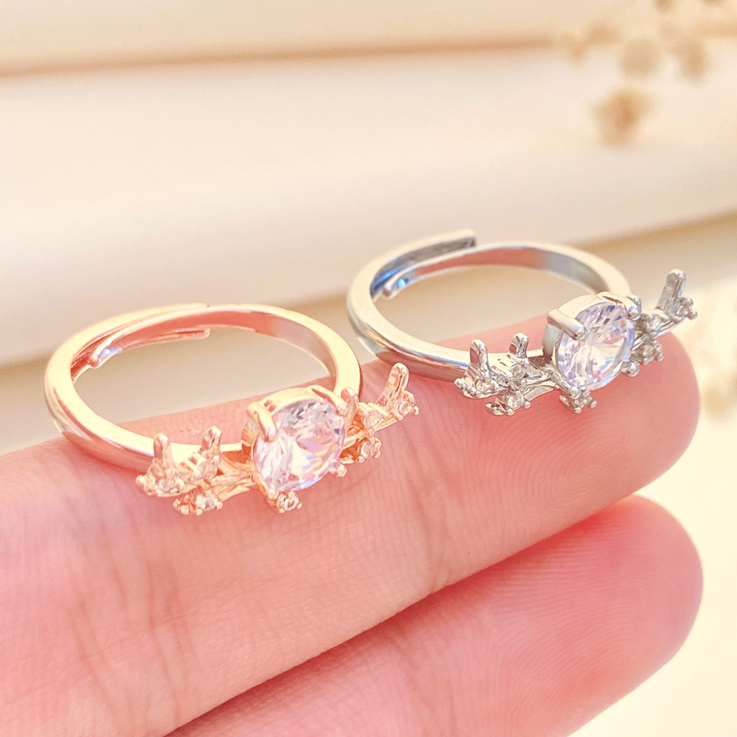 A Deer With You Antler Female Mori Hand Light Luxury Fashion Temperament High-Grade Ring New Jewelry