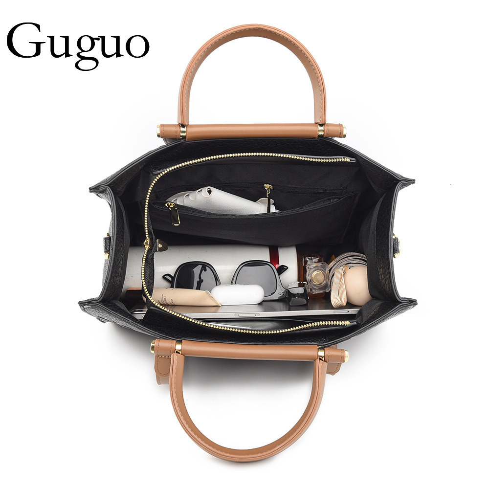 Guguo Free Shipping Designer Luxury Handbag Fashion 3D Embossed Large Bag Simple Large Capacity Commuter Bag Women's Ultra-fine Fiber Leather Tot