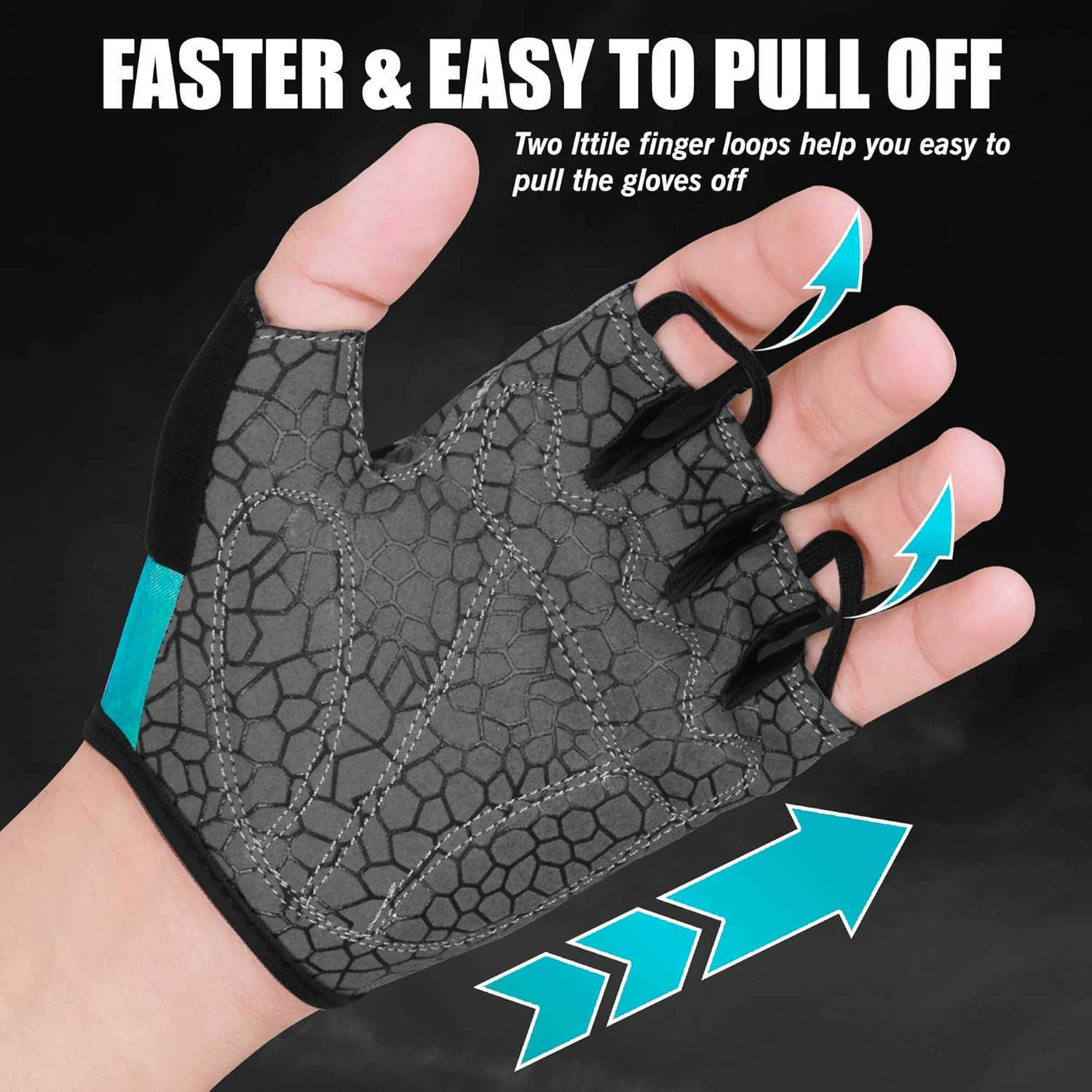 Cycling Gloves Half Finger Unisex Padded Grips Palm Bicycle Summer MTB Bike Gloves for Men Women NonSlip Fingerless Short Mountain Bike Sports Hiking 