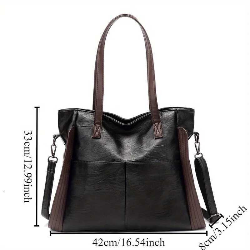 PU Leather Large Capacity Tote Bag Soft Leather Feel Fashionable Shoulder Bag Womens Crossbody Bag Ideal for Daily Use Z250911
