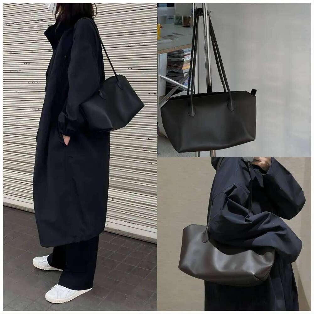 2025 Spring and Summer Leather Minimalist Style Versatile Tote Large Capacity Underarm Bag Cowhide Handbag Women