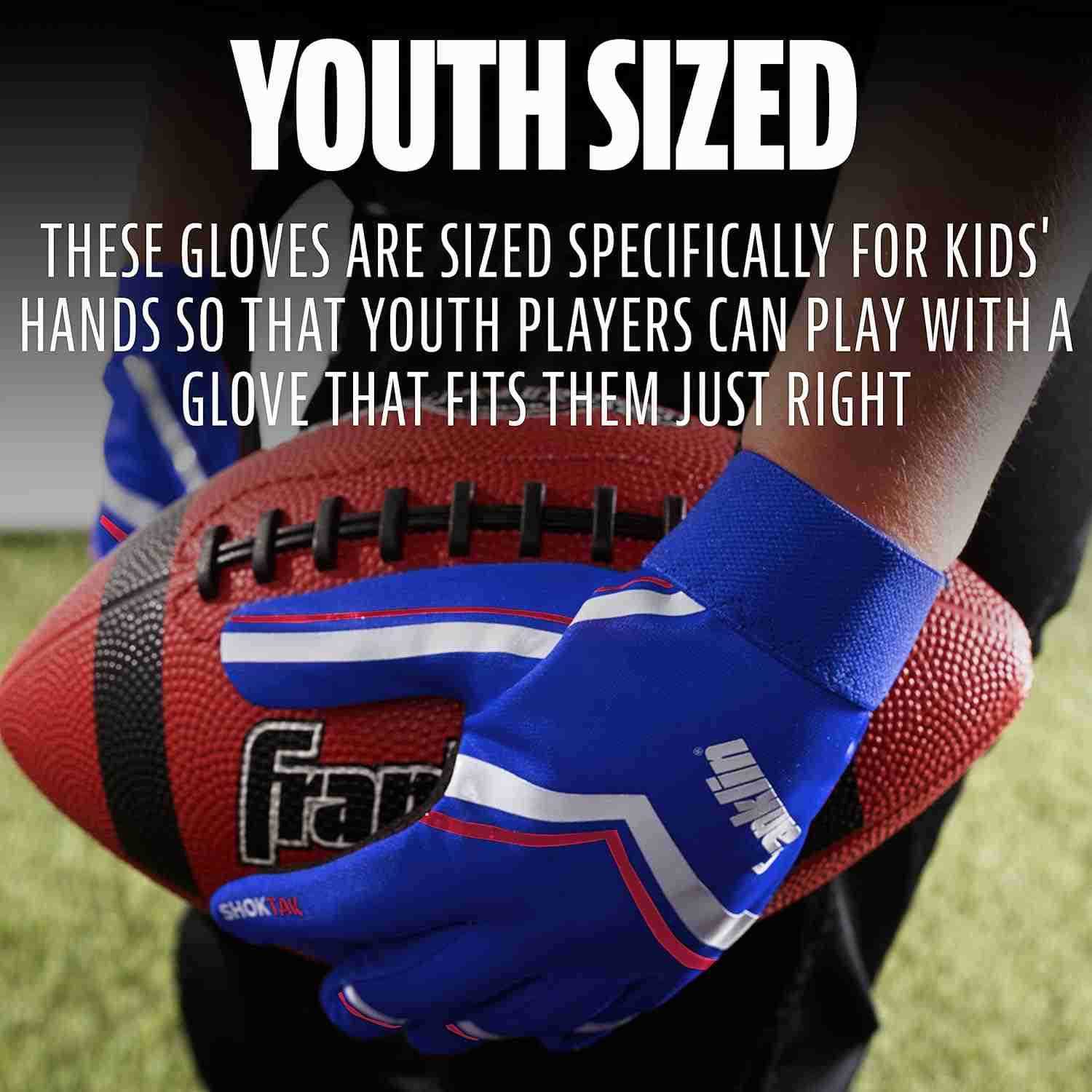 Sports Youth Football Receiver Gloves Shoktak Youth Gloves Kids Football High GripW250911