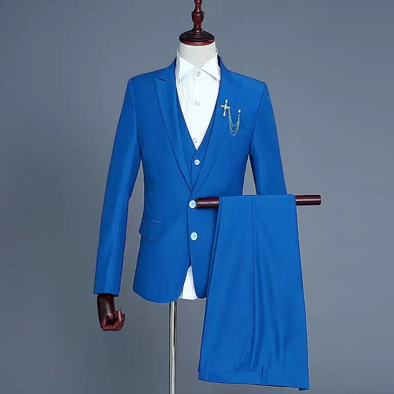 T1719 men's casual suit business solid color suit
