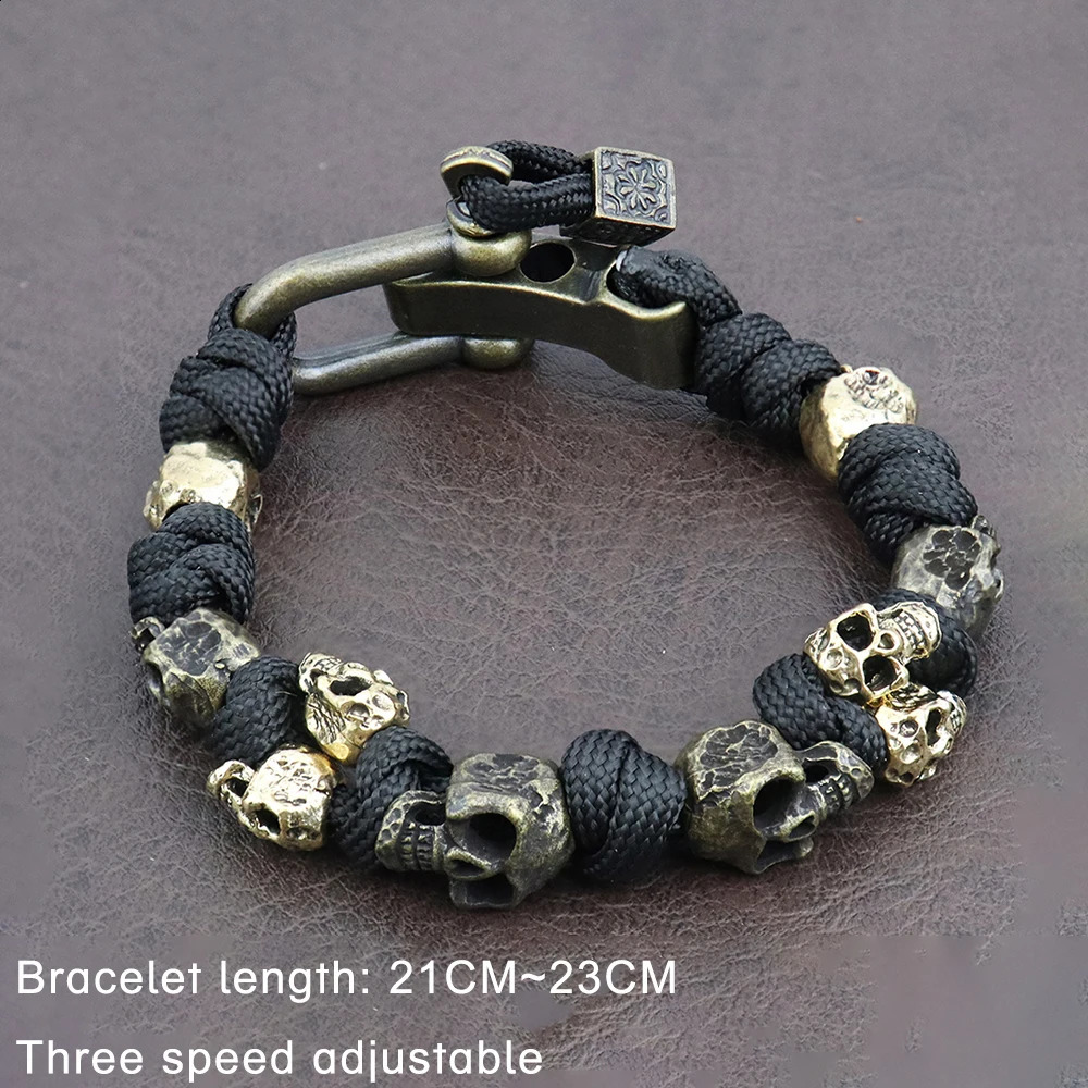 Fashion Skull Bracelets for Halloween Gifts Gothic Adjustable Woven Bracelet Punk Hip Hop Charm Male Jewelry Accessories 250916