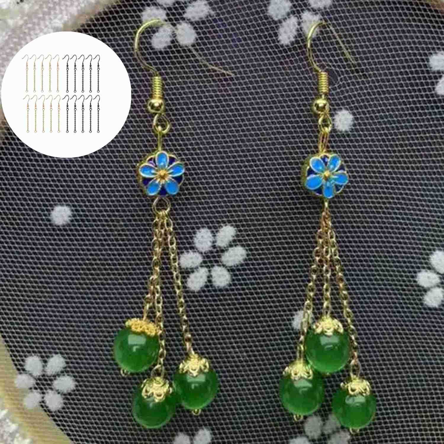 20 Pcs Earrings Beading Hoop for Jewelry Making Jewelry Findings Hoops Adjustable Chain Extender Earring Charms Extension Chains for DIY Craft Earring