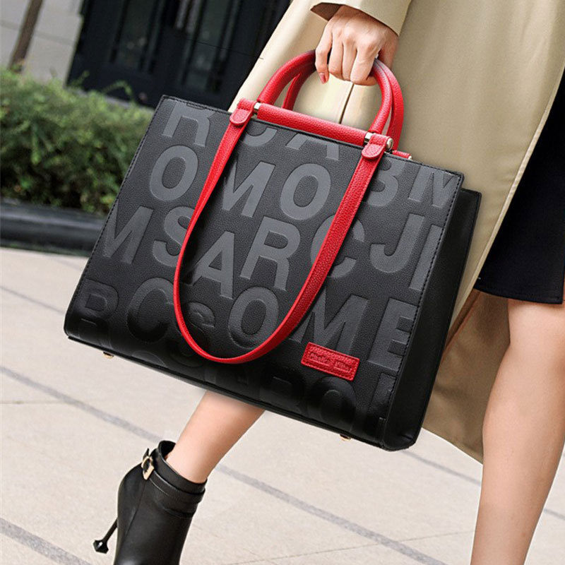 Free delivery designer bags Large capacity tote bag women retro armpit bag commuting handbag shoulder bag Scratch-resistant black