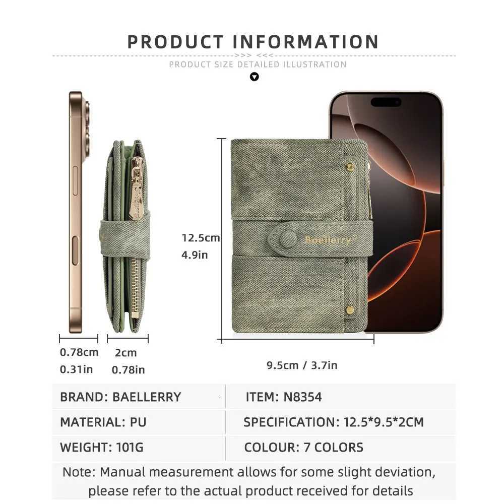 Baellerry New Fashion Women Short Wallets Zipper Coin Bags Top Quality Female Purse Coin Pocket Womens Detachable Card Clip W250911