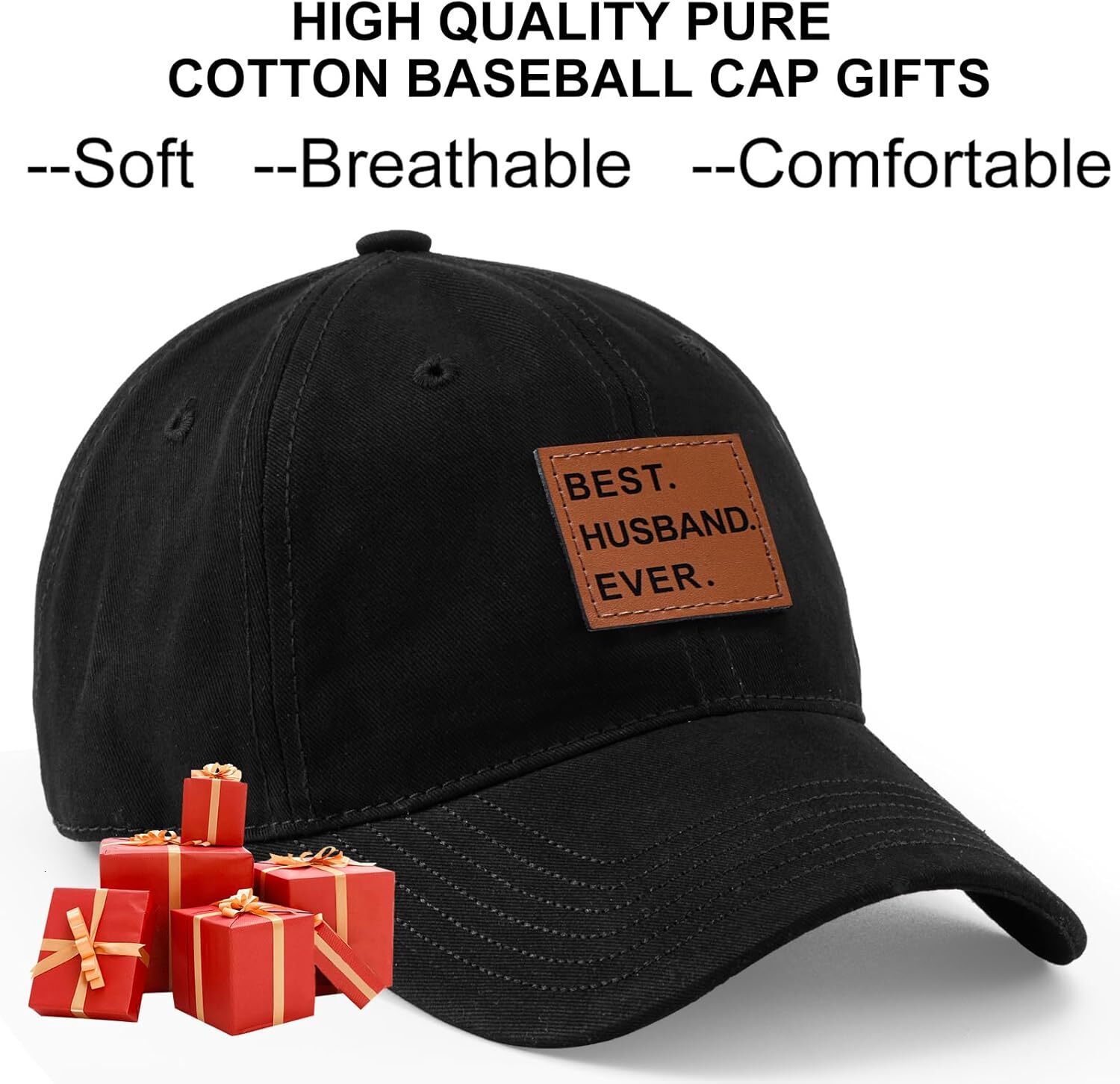 for Fathers Day Anniversary Husband Gifts from Wife Dad Hat Black