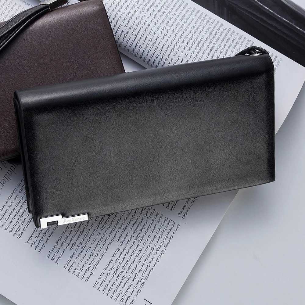 Executive PU Leather Long Wallet Large Capacity Zipper Closure with Passport Slot RFID Protection W250911