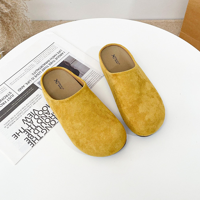Autumn new designer women's shoes thick soled shoes outdoor retro women's shoes worn for lazy people half slippers toe caps half slippers