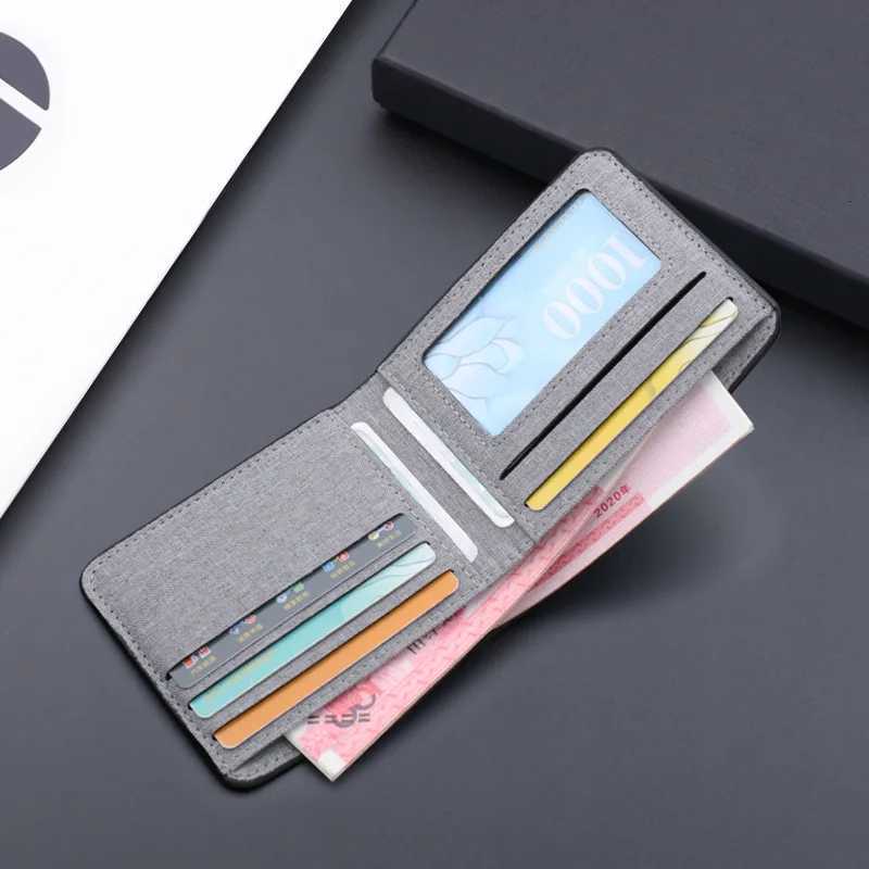Canvas Men Wallet Blackbluegray Card Holder Wallet Male Money Bag IDphotobank Holder Short Purse Credit Card Case Bag W250911