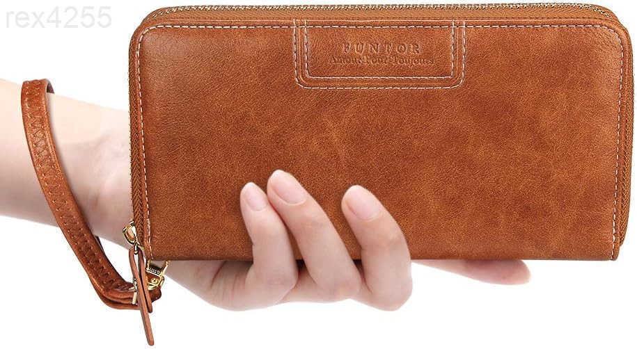 Wristlet Wallets for Women Ladies PU Vegan Leather Clutch Wallet Zip around Phone Purse Card Holder OrganizerW250911