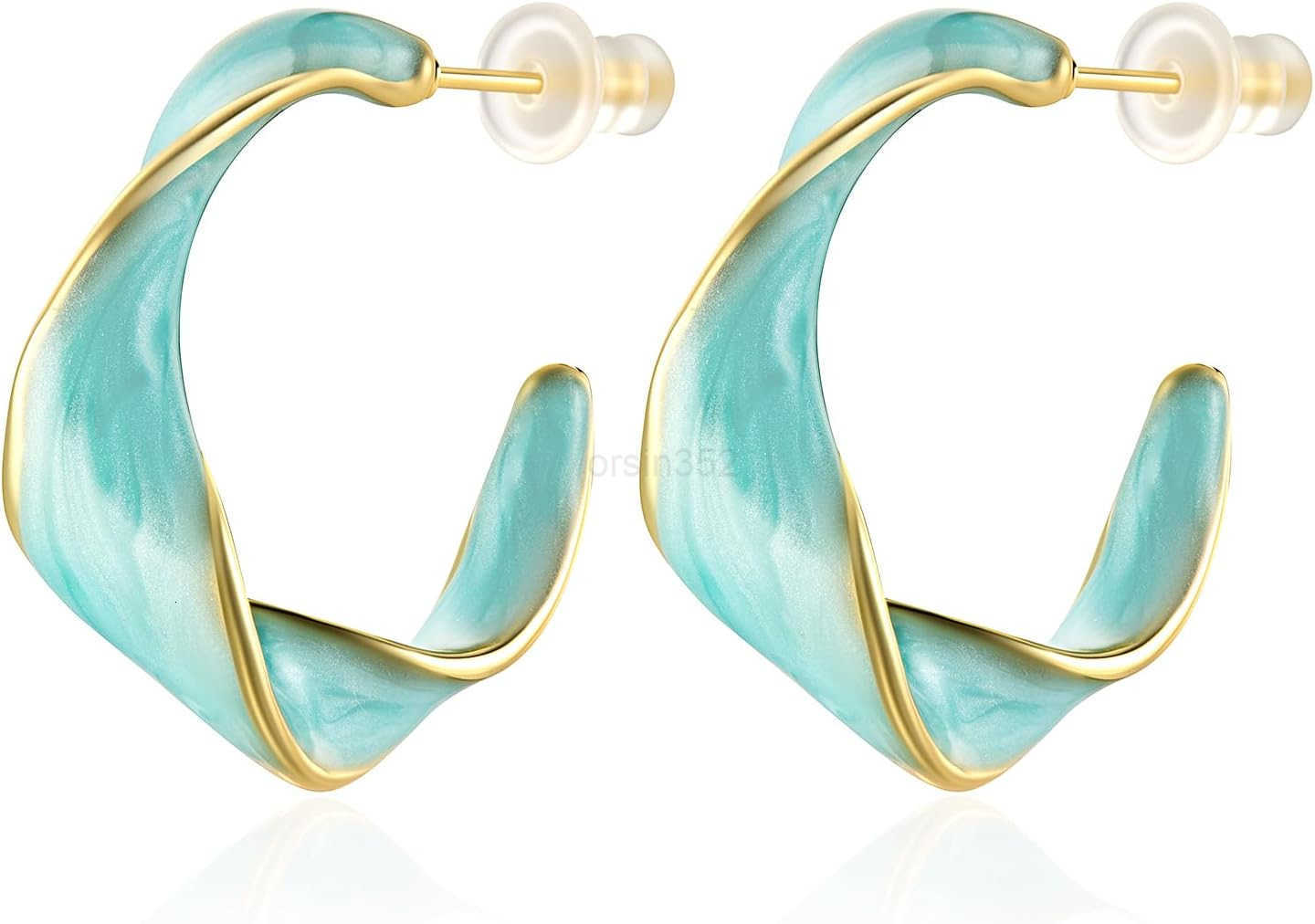 Bell Twisted Hoop Earrings for Women Alloy Vintage Enamel Oil Dripping 925 Sterling Silver Needle Round Huggie Earring Jewelry GiftsW250911