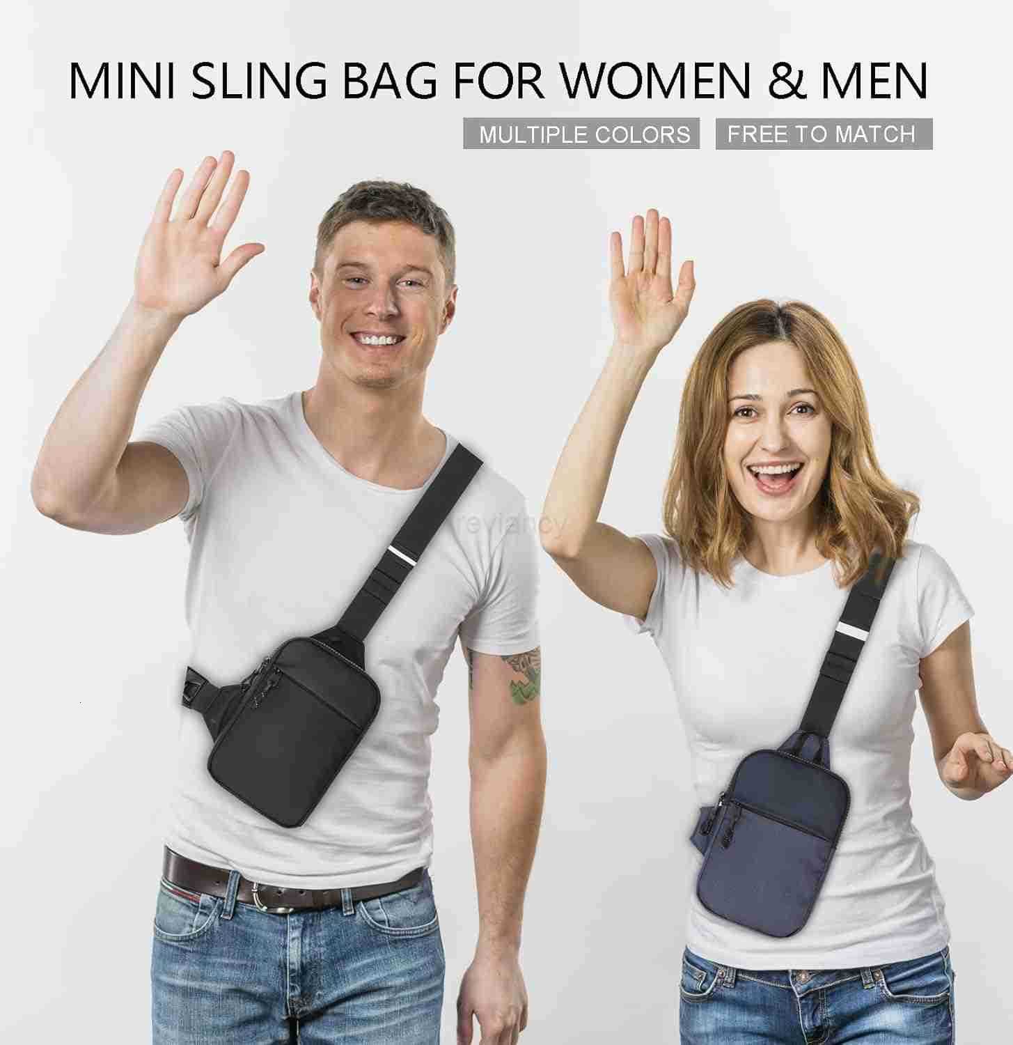 Mini Sling Bag for Men Women Waterproof Utility Crossbody Backpack Chest Bag for Hiking Travel Sports RunningW250911