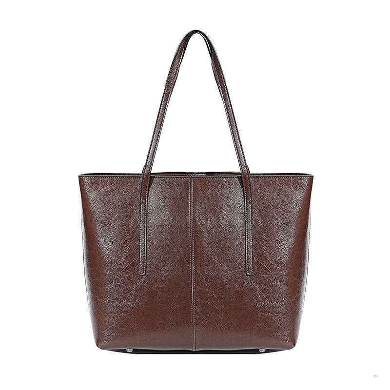 Luxury bag Commuting Fashion Versatile Genuine Leather Tote Stylish Large Capacity Cowhide Women s Shoulder Bag
